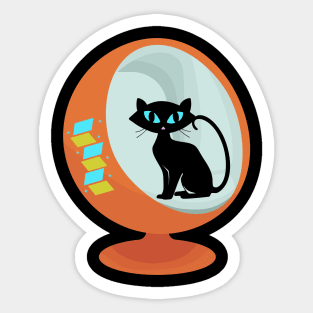 Atomic Cat in Mid Century Chair Sticker